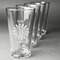 Daisies Set of Four Engraved Pint Glasses - Set View