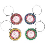 Daisies Wine Charms (Set of 4) (Personalized)
