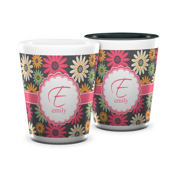 Custom Daisies Ceramic Shot Glass - 1.5 oz (Personalized)