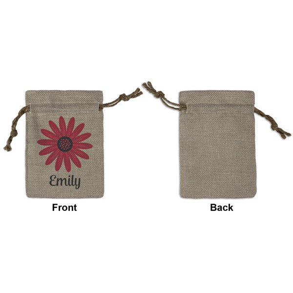 Daisies Small Burlap Gift Bag - Front Approval