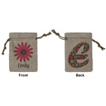 Daisies Small Burlap Gift Bag - Front & Back (Personalized)