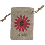 Daisies Small Burlap Gift Bag - Front (Personalized)