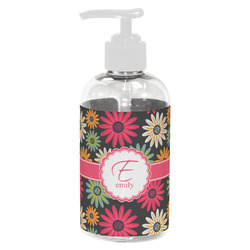 Daisies Plastic Soap / Lotion Dispenser (8 oz - Small - White) (Personalized)