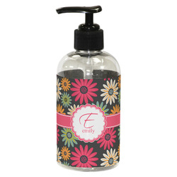 Daisies Plastic Soap / Lotion Dispenser (8 oz - Small - Black) (Personalized)