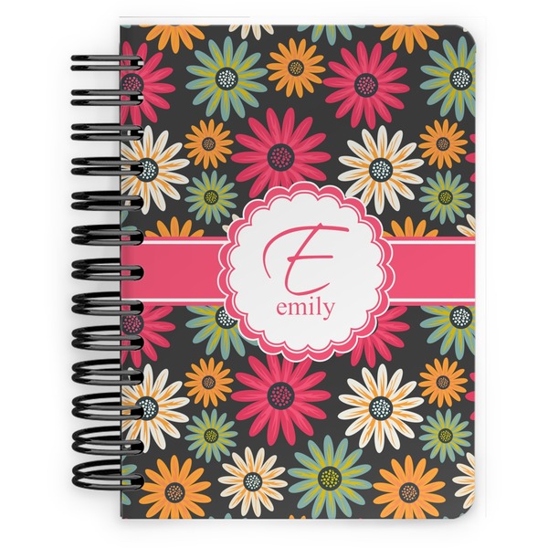 Custom Daisies Spiral Notebook - 5x7 w/ Name and Initial