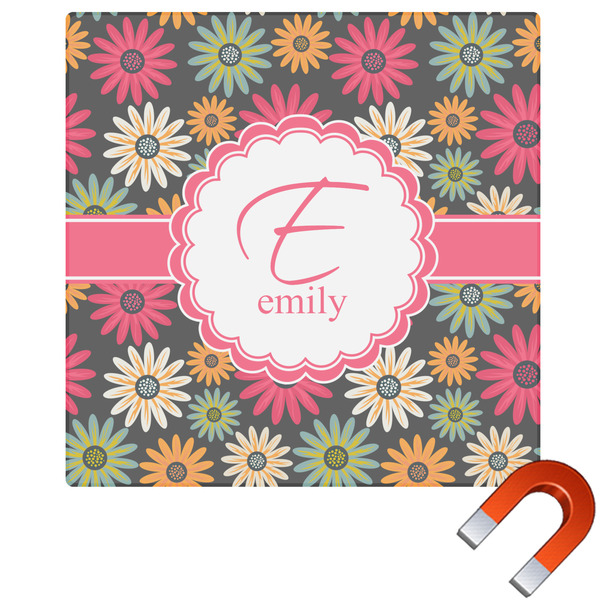 Custom Daisies Square Car Magnet - 6" (Personalized)