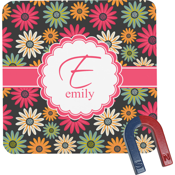 Custom Daisies Square Fridge Magnet (Personalized)