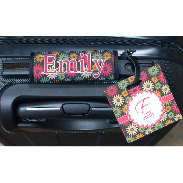 Daisies Square Luggage Tag & Handle Wrap - In Context