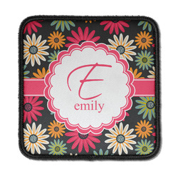 Daisies Iron On Square Patch w/ Name and Initial