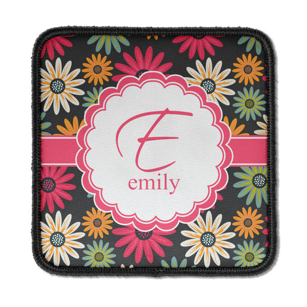 Custom Daisies Iron On Square Patch w/ Name and Initial
