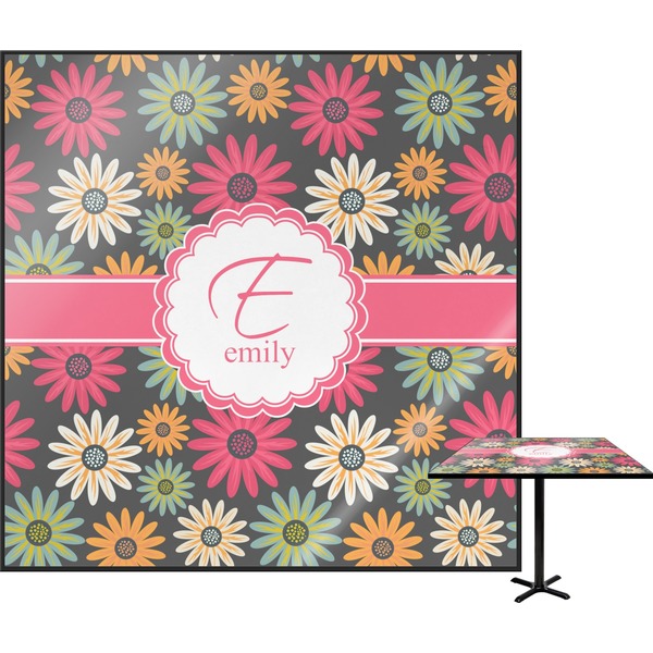 Custom Daisies Square Table Top - 24" (Personalized)