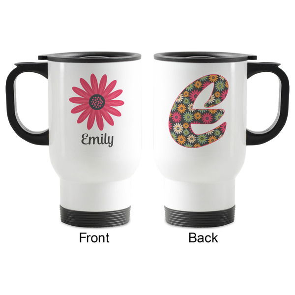 Daisies Stainless Steel Travel Mug with Handle - Apvl