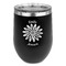 Daisies Stainless Wine Tumblers - Black - Double Sided - Front