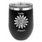 Daisies Stainless Wine Tumblers - Black - Single Sided - Front