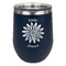 Daisies Stemless Stainless Steel Wine Tumbler - Navy - Double Sided (Personalized)