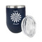 Daisies Stainless Wine Tumblers - Navy - Single Sided - Alt View