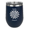 Daisies Stainless Wine Tumblers - Navy - Single Sided - Front