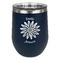 Daisies Stemless Stainless Steel Wine Tumbler - Navy - Single Sided (Personalized)