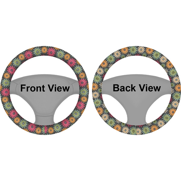 Daisies Steering Wheel Cover- Front and Back