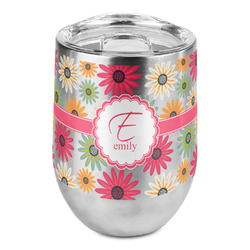 Daisies Stemless Wine Tumbler - Full Print (Personalized)