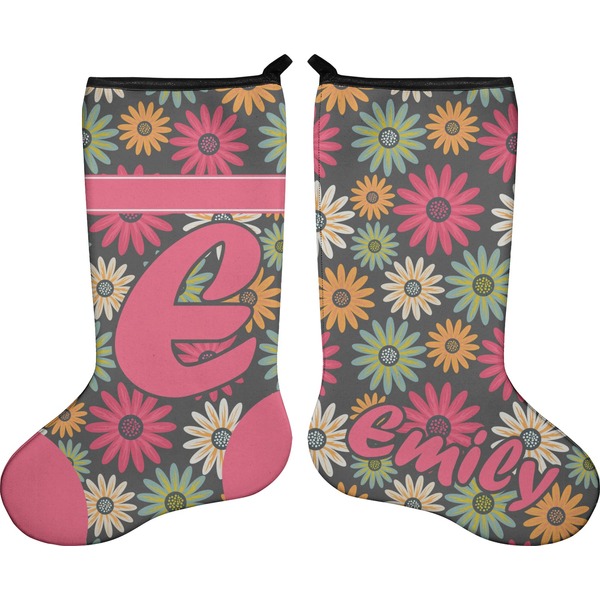 Custom Daisies Holiday Stocking - Double-Sided - Neoprene (Personalized)