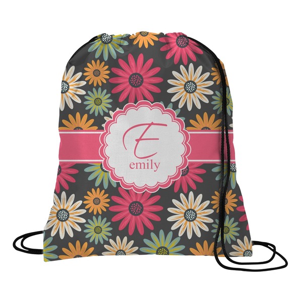 Custom Daisies Drawstring Backpack - Large (Personalized)