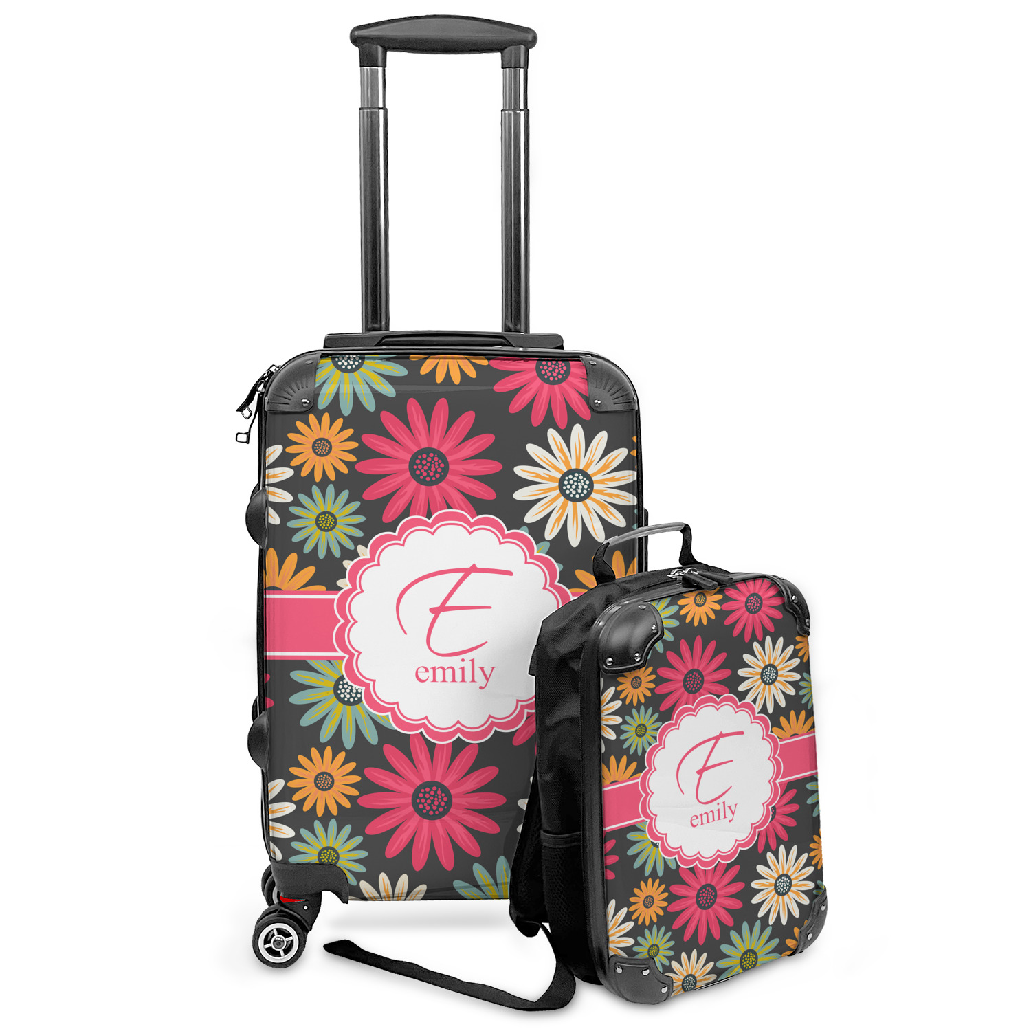 Custom Daisies Kids 2-Piece Luggage Set - Suitcase & Backpack