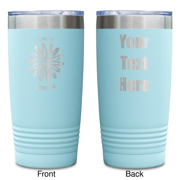 Daisies Teal Polar Camel Tumbler - 20oz -Double Sided - Approval