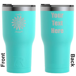 Daisies RTIC Tumbler - Teal - Engraved Front & Back (Personalized)