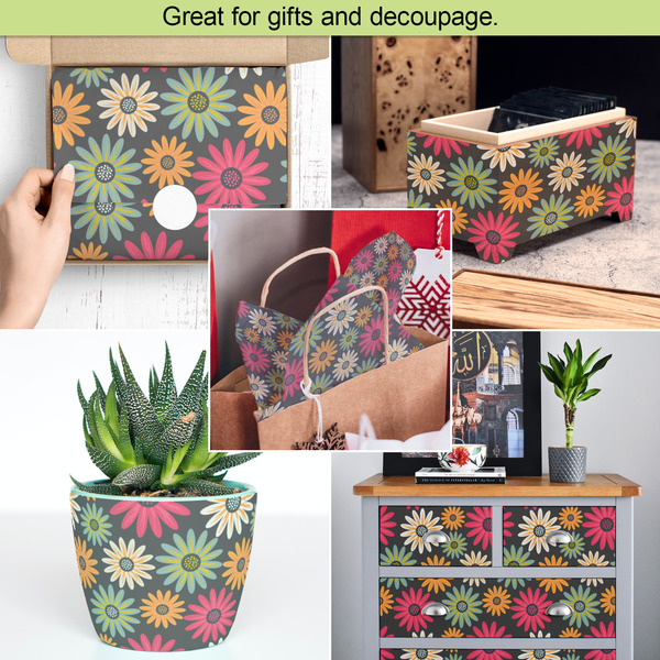 Daisies Tissue Paper - In Use Collage