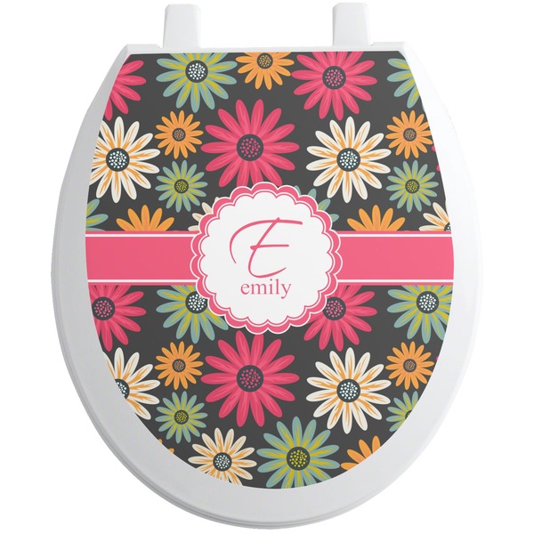 Custom Daisies Toilet Seat Decal (Personalized)