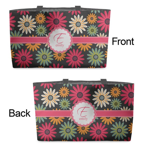 Daisies Tote w/Black Handles - Front & Back Views