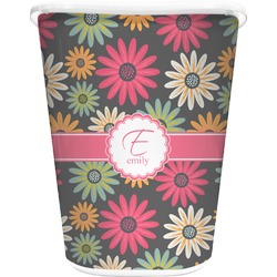 Daisies Waste Basket - Double Sided (White) (Personalized)