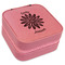 Daisies Travel Jewelry Boxes - Leather - Pink - Angled View