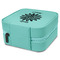Daisies Travel Jewelry Boxes - Leather - Teal - View from Rear
