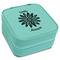 Daisies Travel Jewelry Boxes - Leatherette - Teal - Angled View