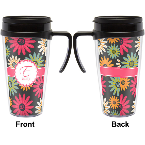 Daisies Travel Mug with Black Handle - Approval