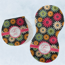 Daisies Burp Pads - Velour - Set of 2 w/ Name and Initial