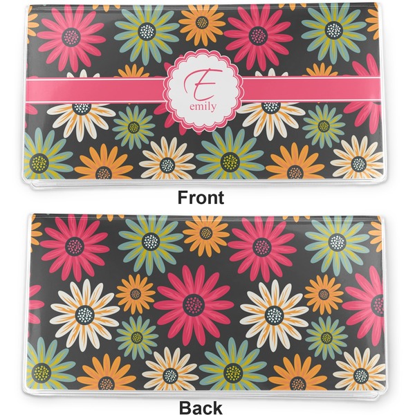 Daisies Vinyl Check Book Cover - Front and Back