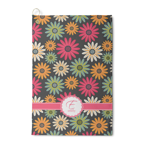 Custom Daisies Waffle Weave Golf Towel (Personalized)