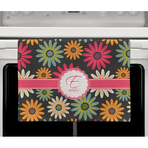 Daisies Waffle Weave Towel - Full Color Print - Lifestyle2 Image