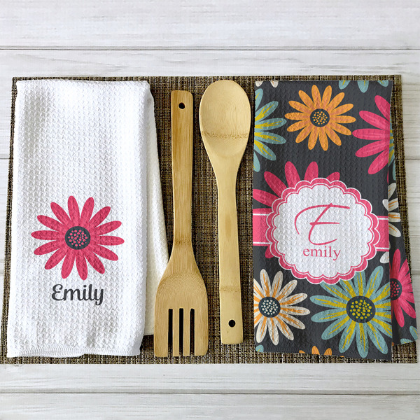 Daisies Waffle Weave Towels - 2 Print Styles