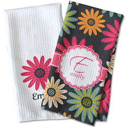 Daisies Kitchen Towel - Waffle Weave (Personalized)