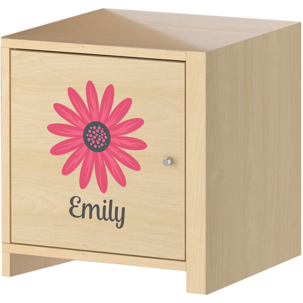 Daisies Wall Graphic on Wooden Cabinet