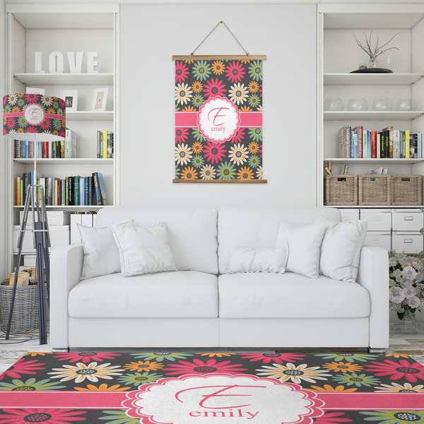 Daisies Wall Hanging Tapestry - Portrait - IN CONTEXT