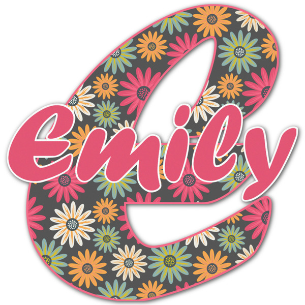 Custom Daisies Name & Initial Decal - Up to 9"x9" (Personalized)