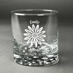 Daisies Whiskey Glass (Single) (Personalized)