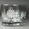 Daisies Whiskey Glasses Set of 4 - Engraved Front