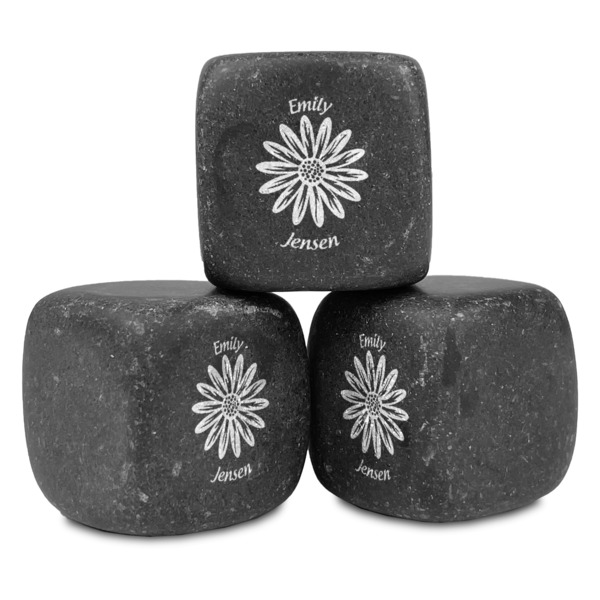 Custom Daisies Whiskey Stone Set (Personalized)