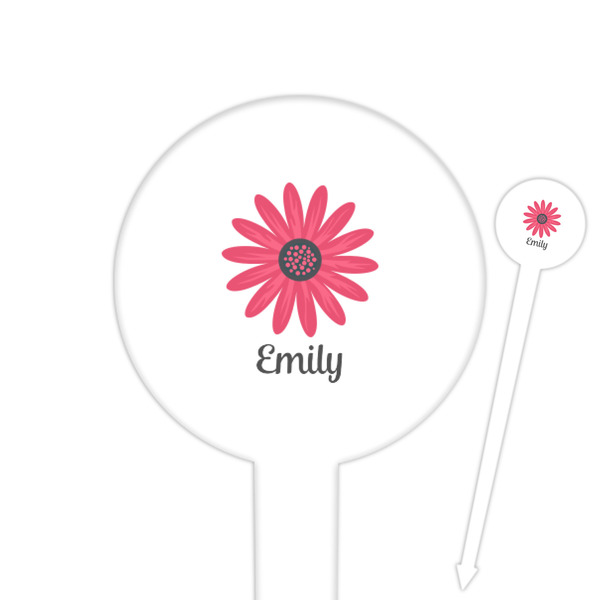 Custom Daisies Round Plastic Food Picks (Personalized)